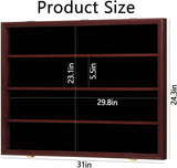 35 Graded Sports Card Display Case – Baseball Card Display Frame with UV Protection Clear View Lockable Wall Cabinet for Basketball Collectible Trading Card Black Finish
